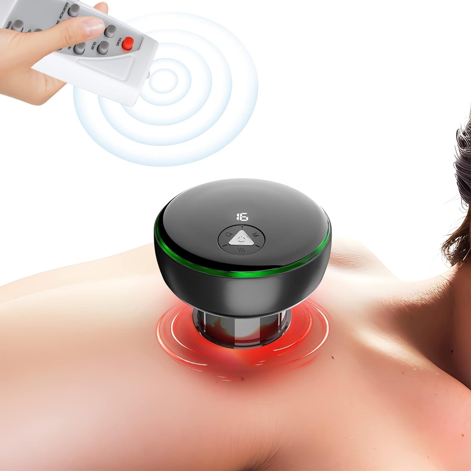 16-Level Smart Electric Cupping Therapy Set with Red Light & Remote Control USB