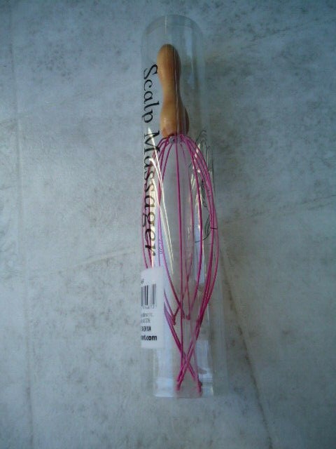 Random Color Spider Head Scalp Massager Metal Tines & Wooden Handle Relax Spa Th