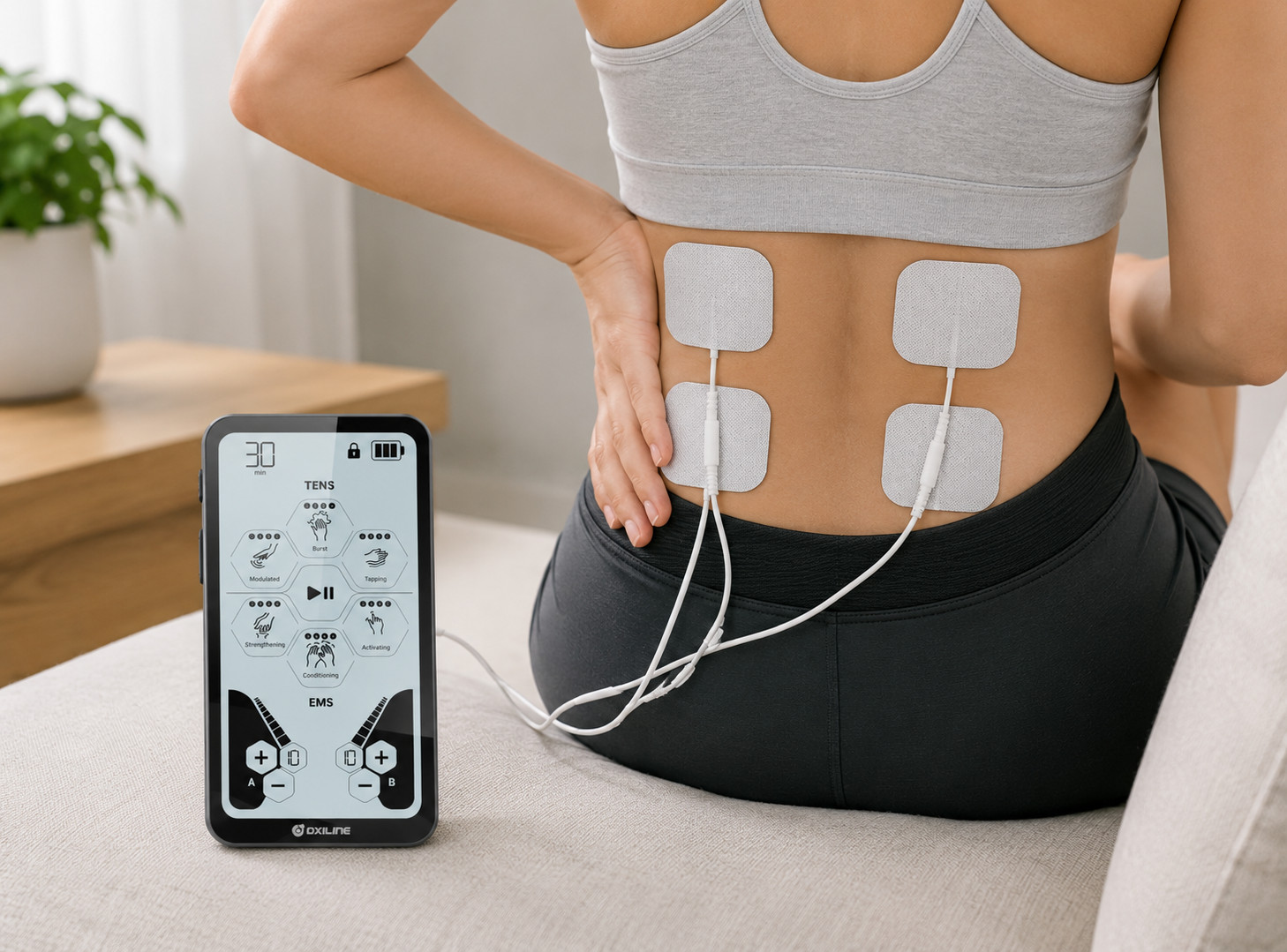 NEW Oxiline TENS XS Pro EMS Muscle Stimulator Pain Relief Device FREE Shipping!!