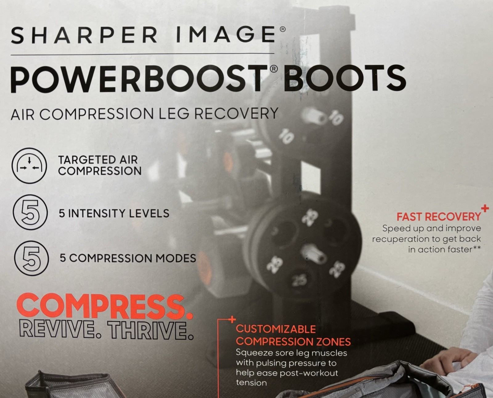 Sharper Image Powerboost Boots Air Compression Fits 25″-31″ Inseam