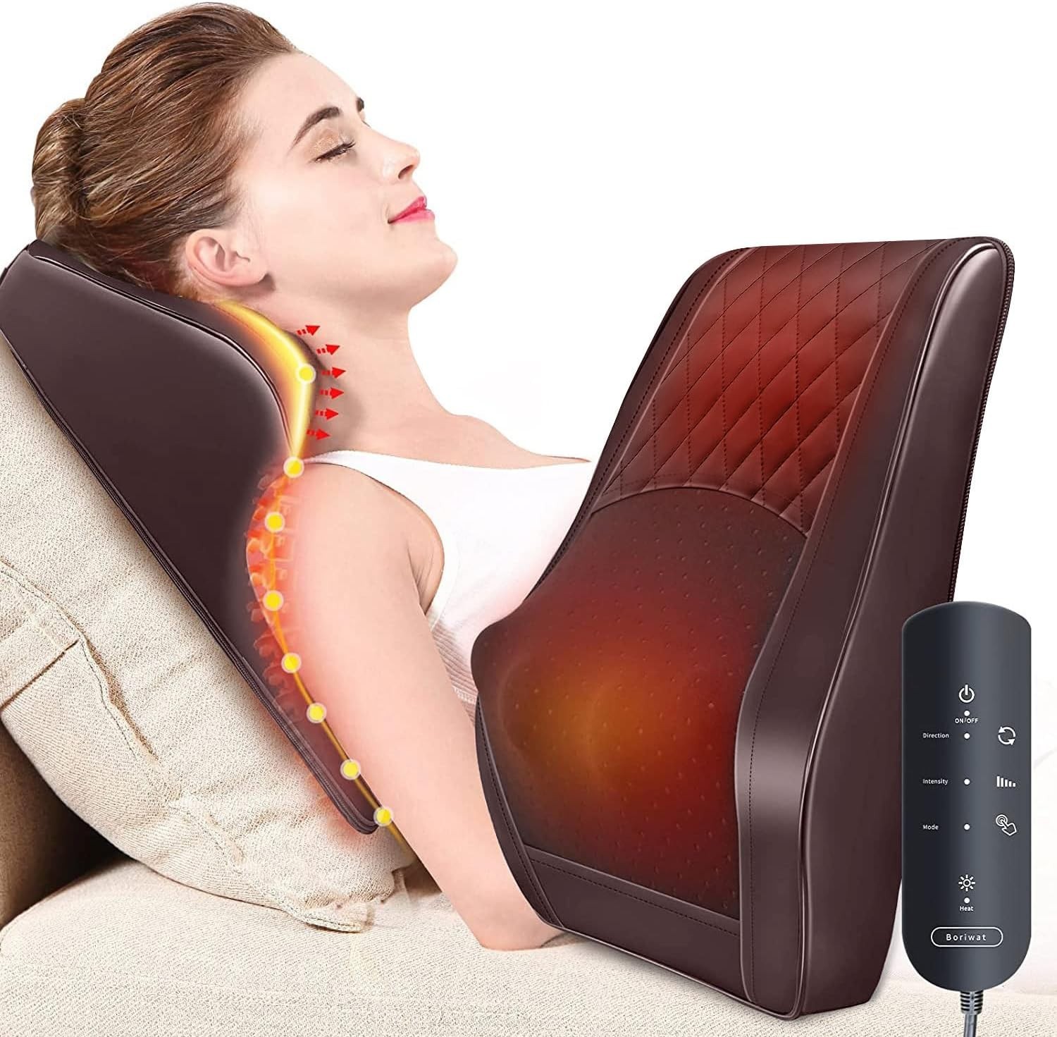 Boriwat Neck Massager with Heat, Back Massager & Deep Tissue Massager, 3D Kne…