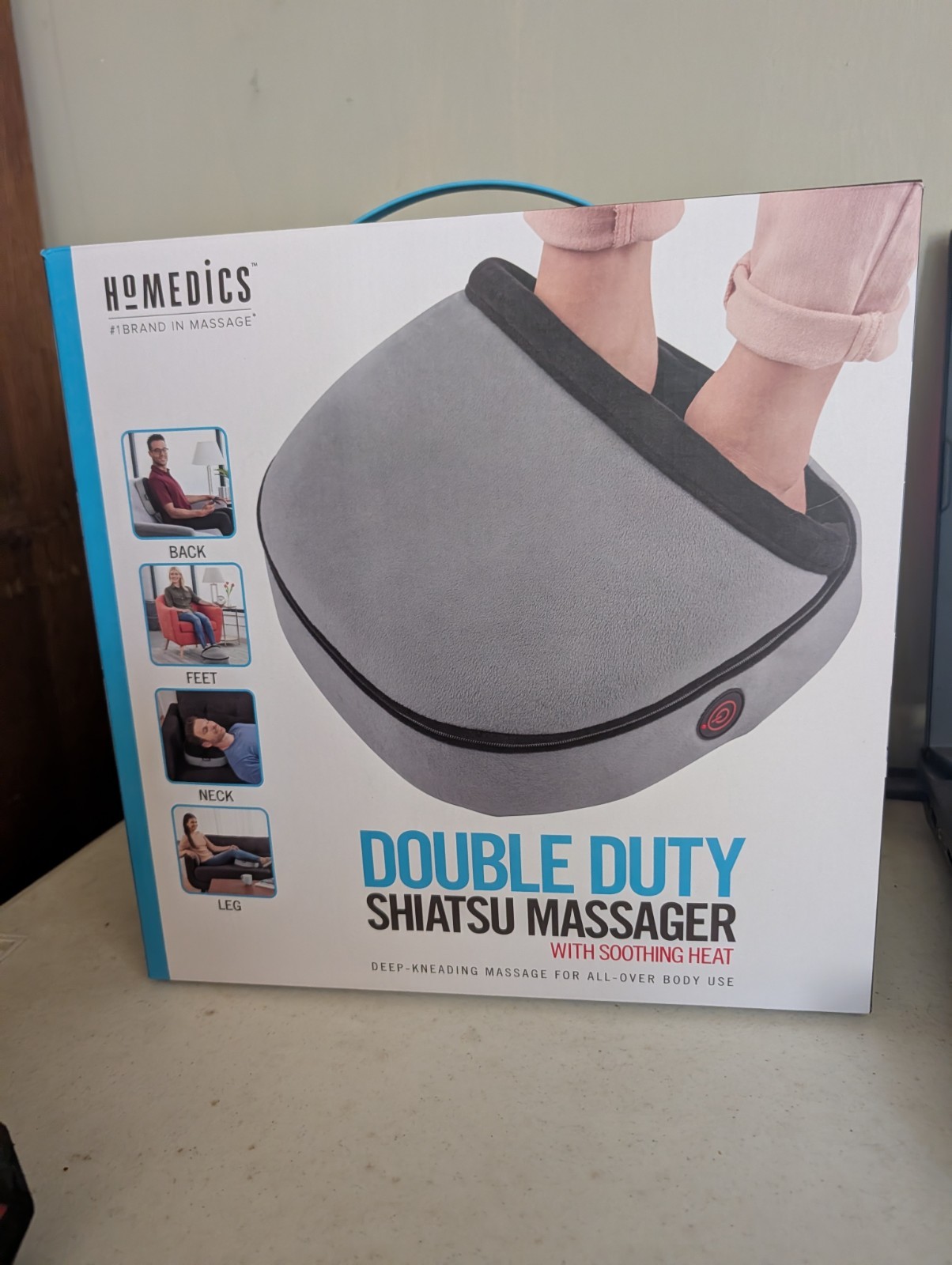 Homedics Double Duty Shiatsu Massager w/ Soothing Heat. Feet, Back, Neck & Legs