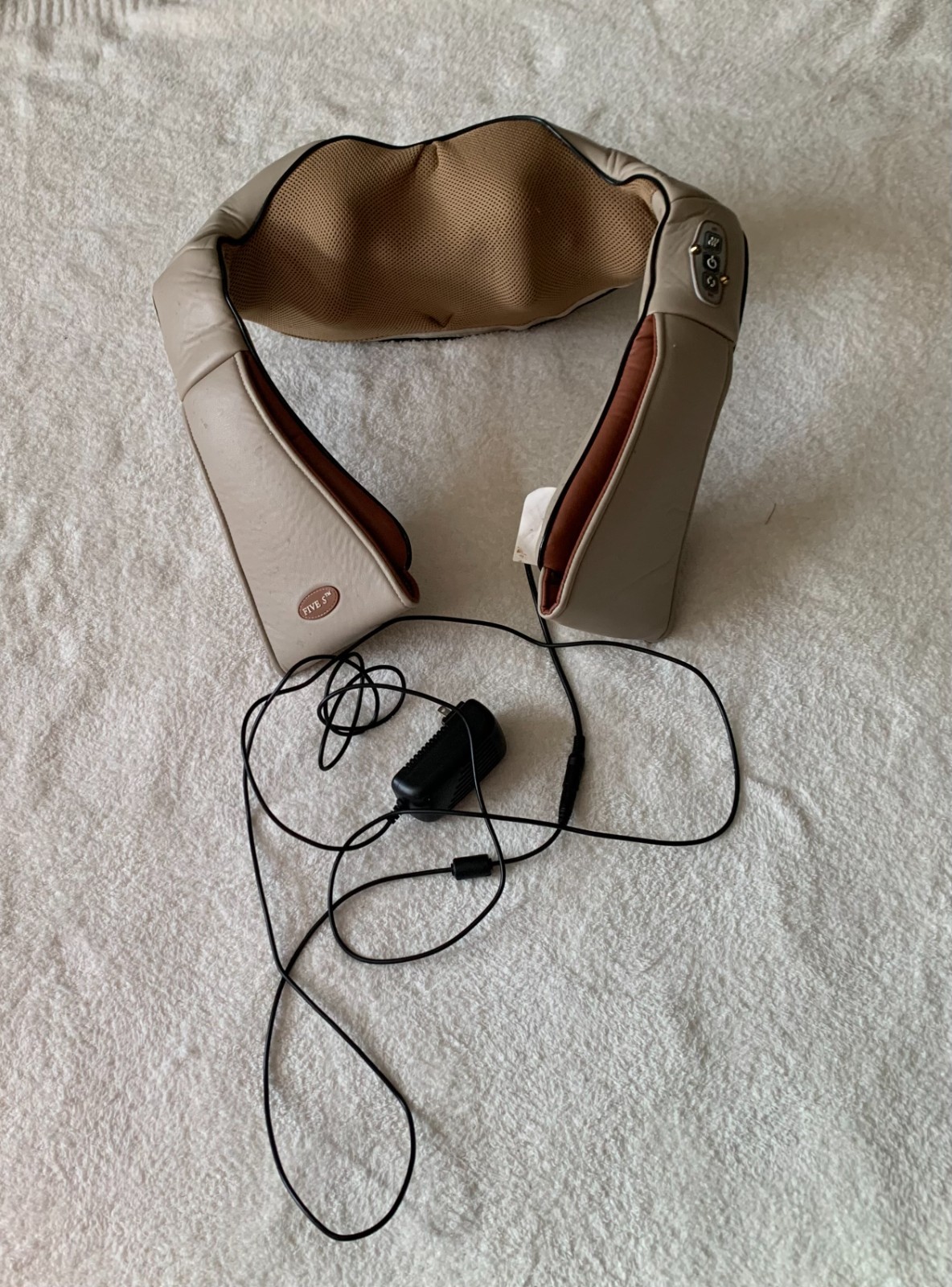 FIVE S FS8801-Tan Shiatsu Neck & Back Massager with Heat