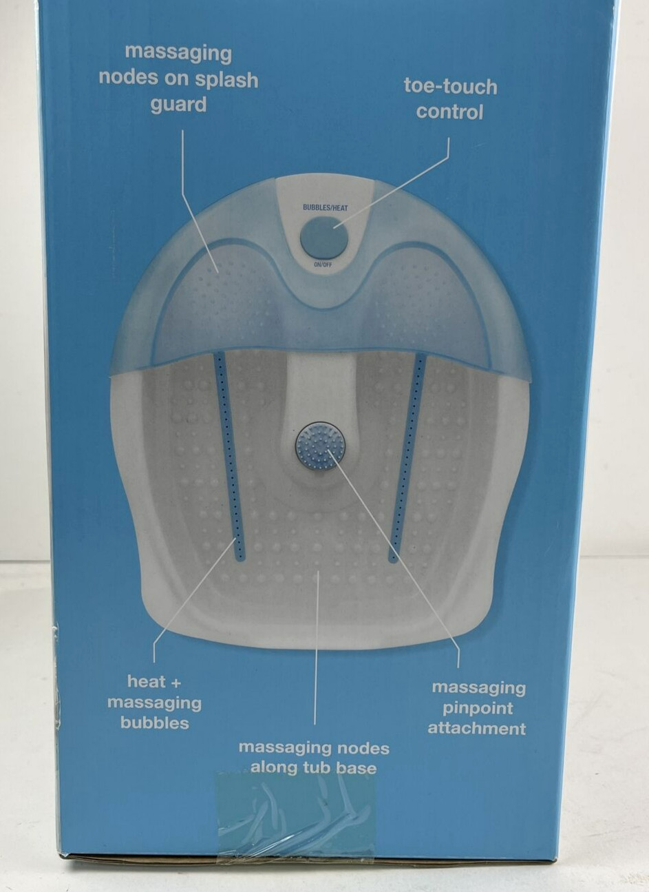 Foot Spa With Bubbles And Heat Blue White NEW