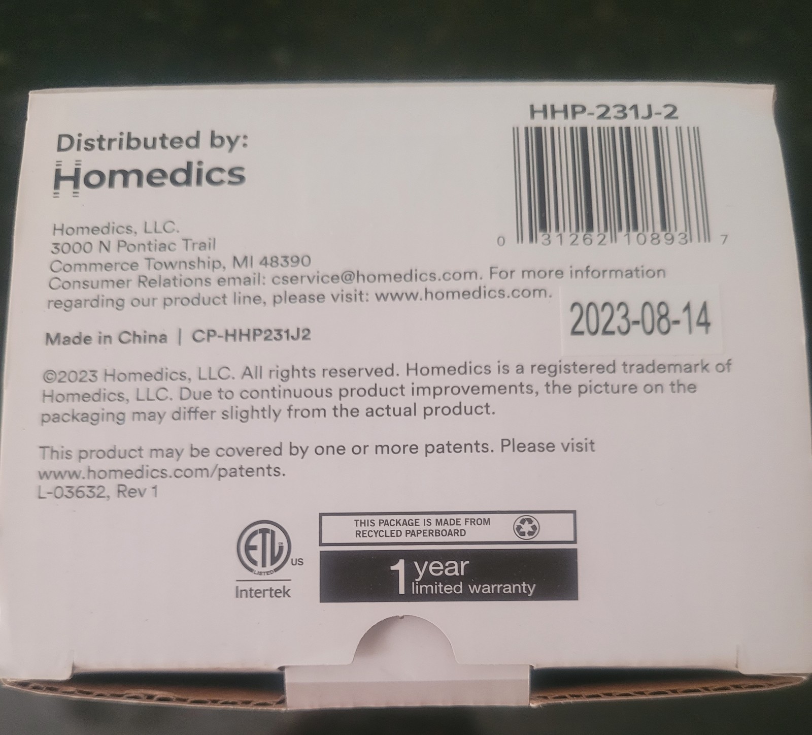 Homedics Personal Full Body Vibration Massager Electric 3 Speeds& AttachmentsAAB