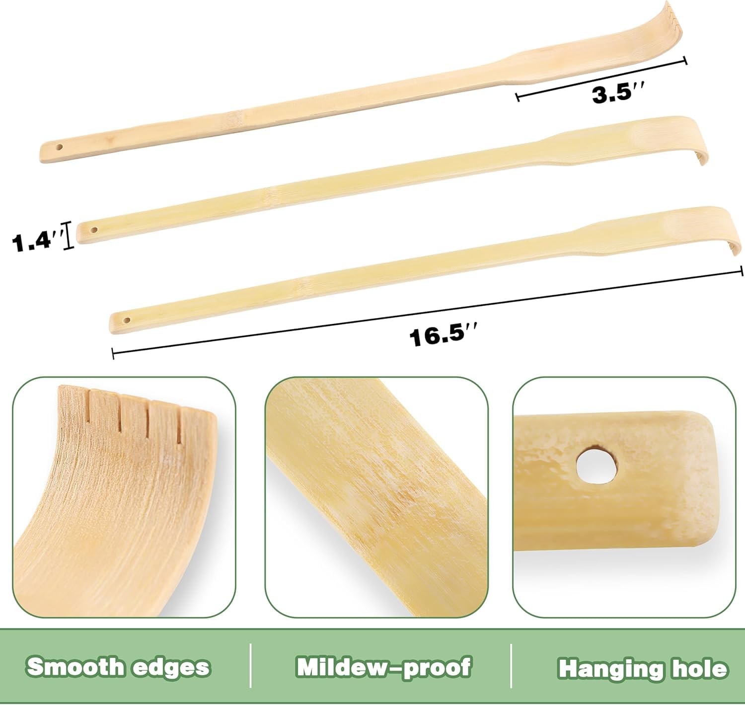 Bamboo Back Scratcher 50Pcs, Christmas Stocking Stuffers Bulk Party Game Priz…