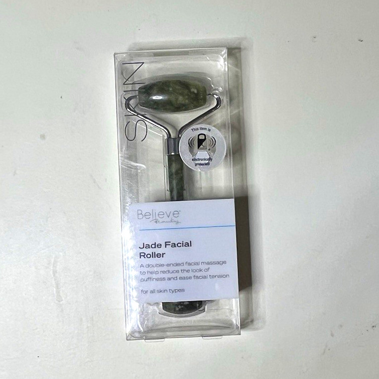 Believe Jade Facial Roller Green Double-Ended 2-Head Face Rolling Massager