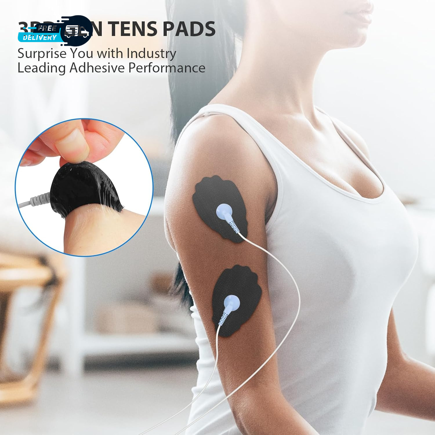 TENS Unit Electrode Pads 20 Pack 3.5Mm Snap EMS Replacement Pads Electrotherapy