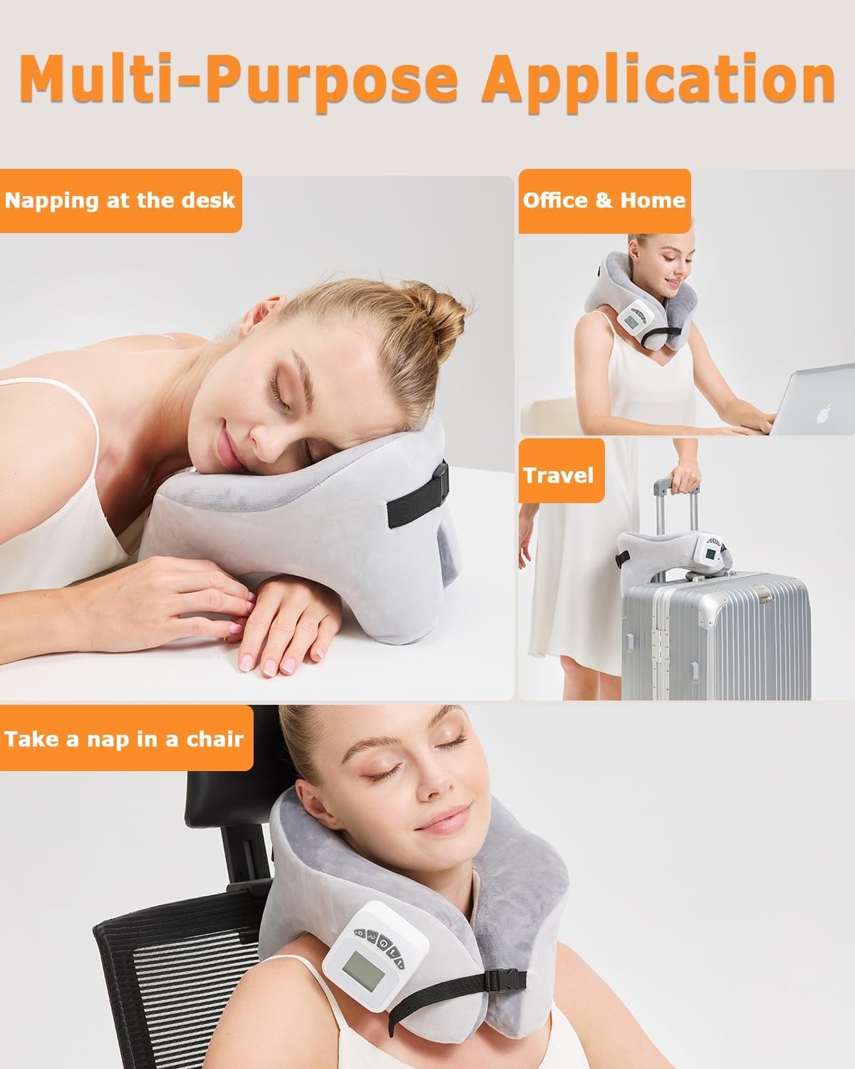 Rechargeable Heated Neck Pillow Massage 5000mAh 3 Level
