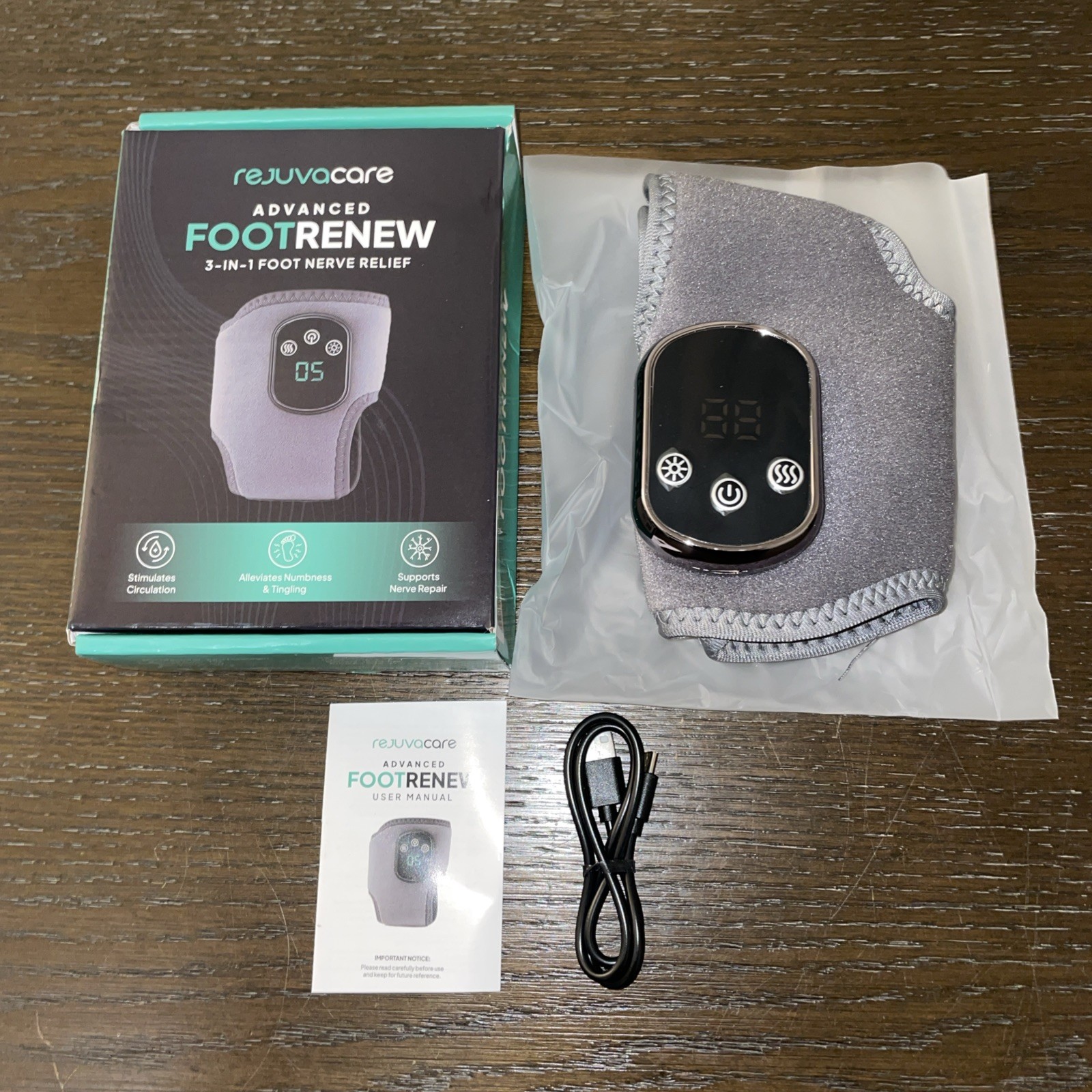 Rejuvacare Advanced FootRenew 3-In-1 Foot Nerve Relief Black