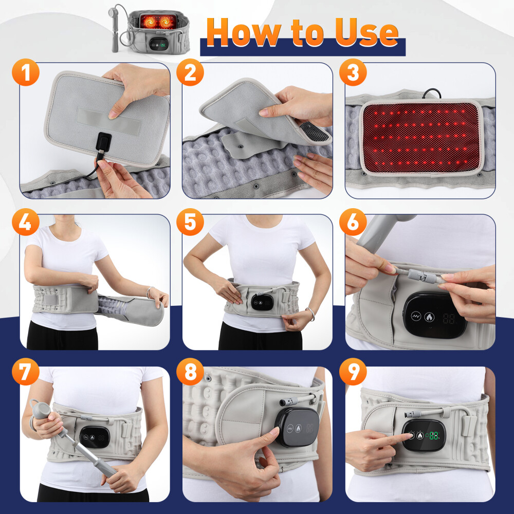 Inflatable Decompression Back Belt Lumbar Support for Lower Back Pain Relief