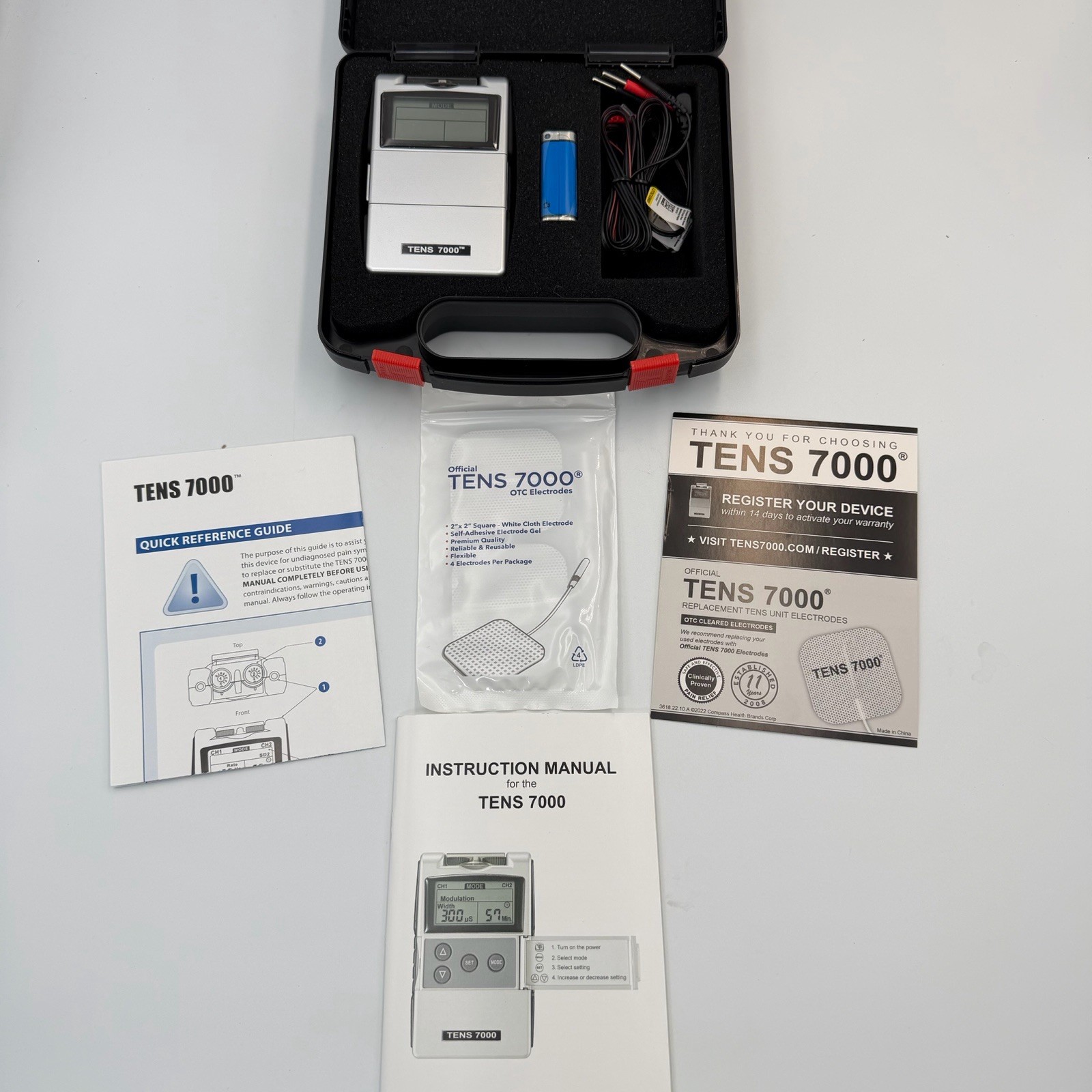 TENS 7000 Rechargeable Unit Muscle Stimulator and Pain Relief Device – (E10)
