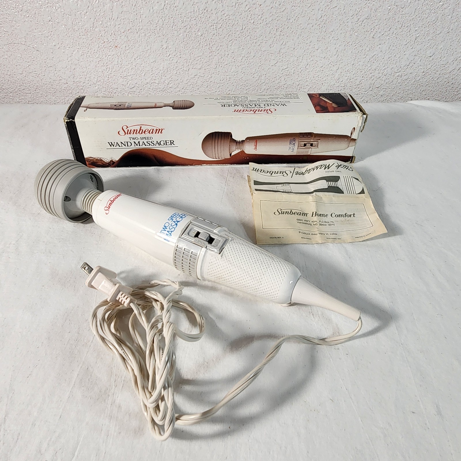 Vintage Sunbeam Two Speed Massager Model 1851-1 Tested WORKING Boxed SEE VIDEO