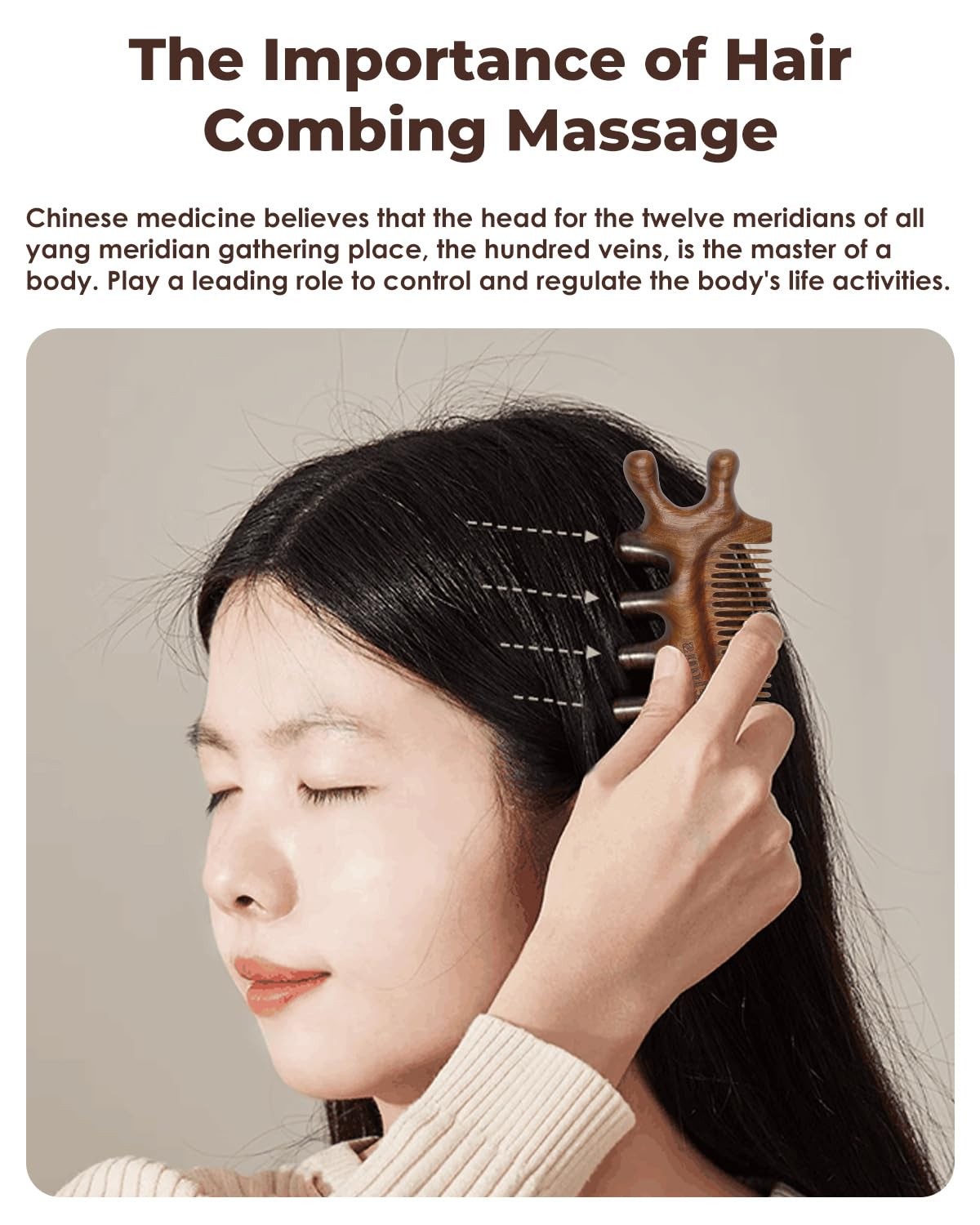 Melous 4 in 1 Sandalwood Gua Sha Massager, 4 IN 1 Brown