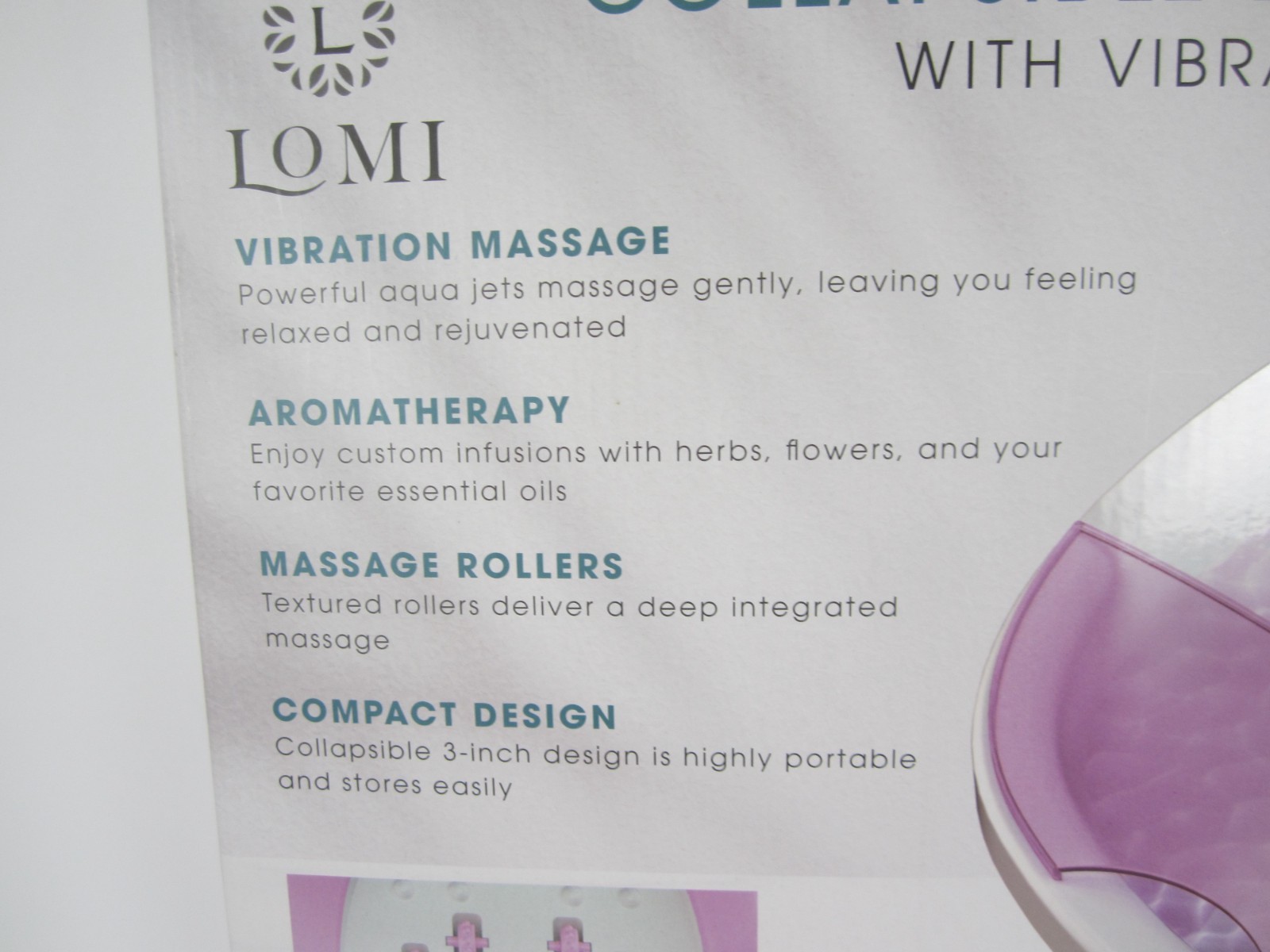 Lomi Collapsible Footbath With Vibration And Massage Nodes Battery Operated NEW