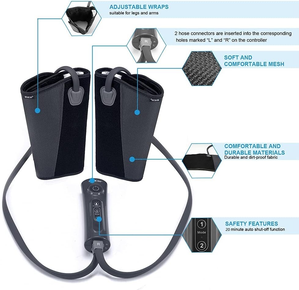 Elegant Leg Massager with Adjustable Wraps – 3 Levels of Circulation Enhancement