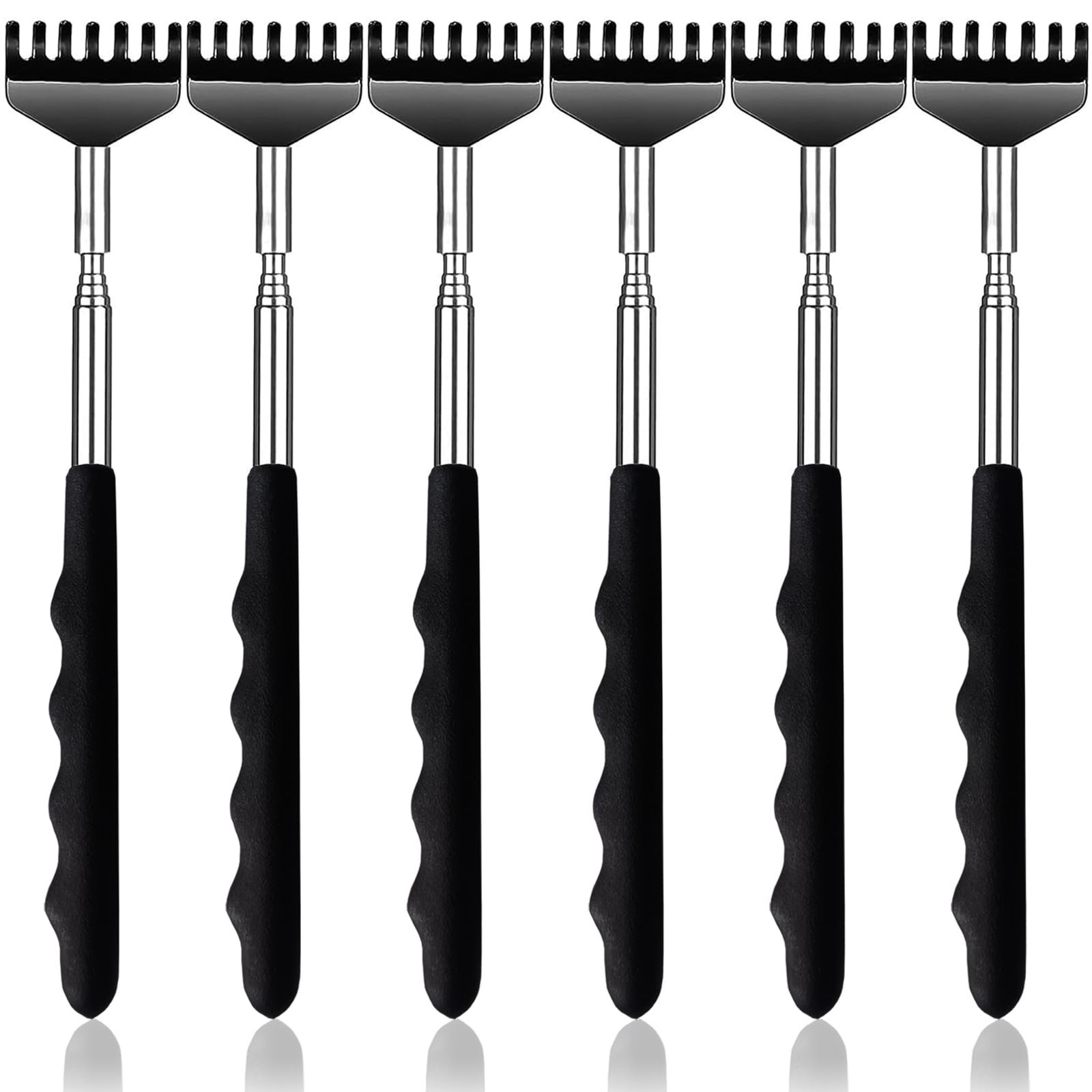Yexixsr 6 Pack Back Scratcher Extendable Metal Portable 6 Pack, Black