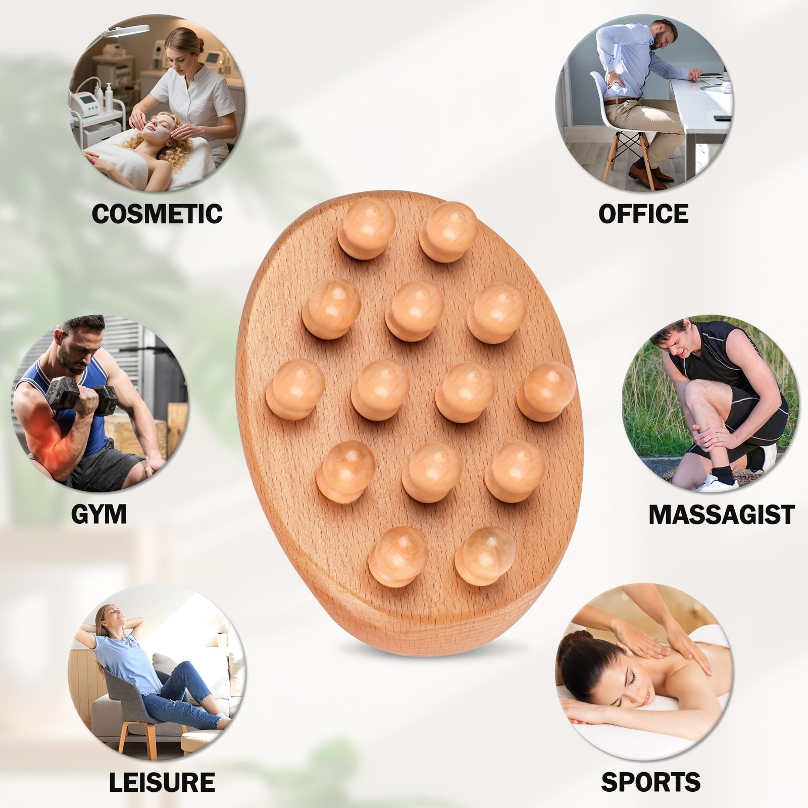 KintKita Wood Therapy Massage Tools, Anti Cellulite Wooden Brush
