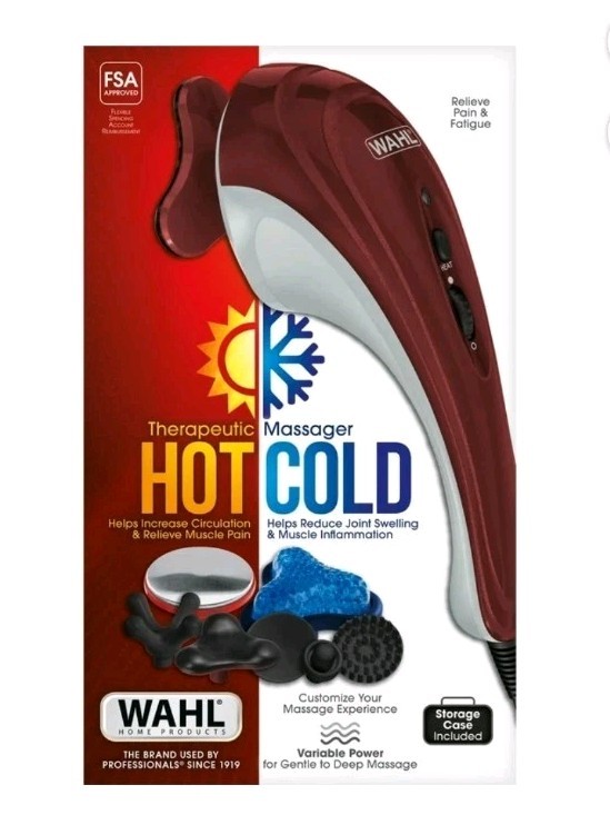 WAHL 4295-400 Hot Cold Therapeutic Massager 7 attachments Variable Speed NEW