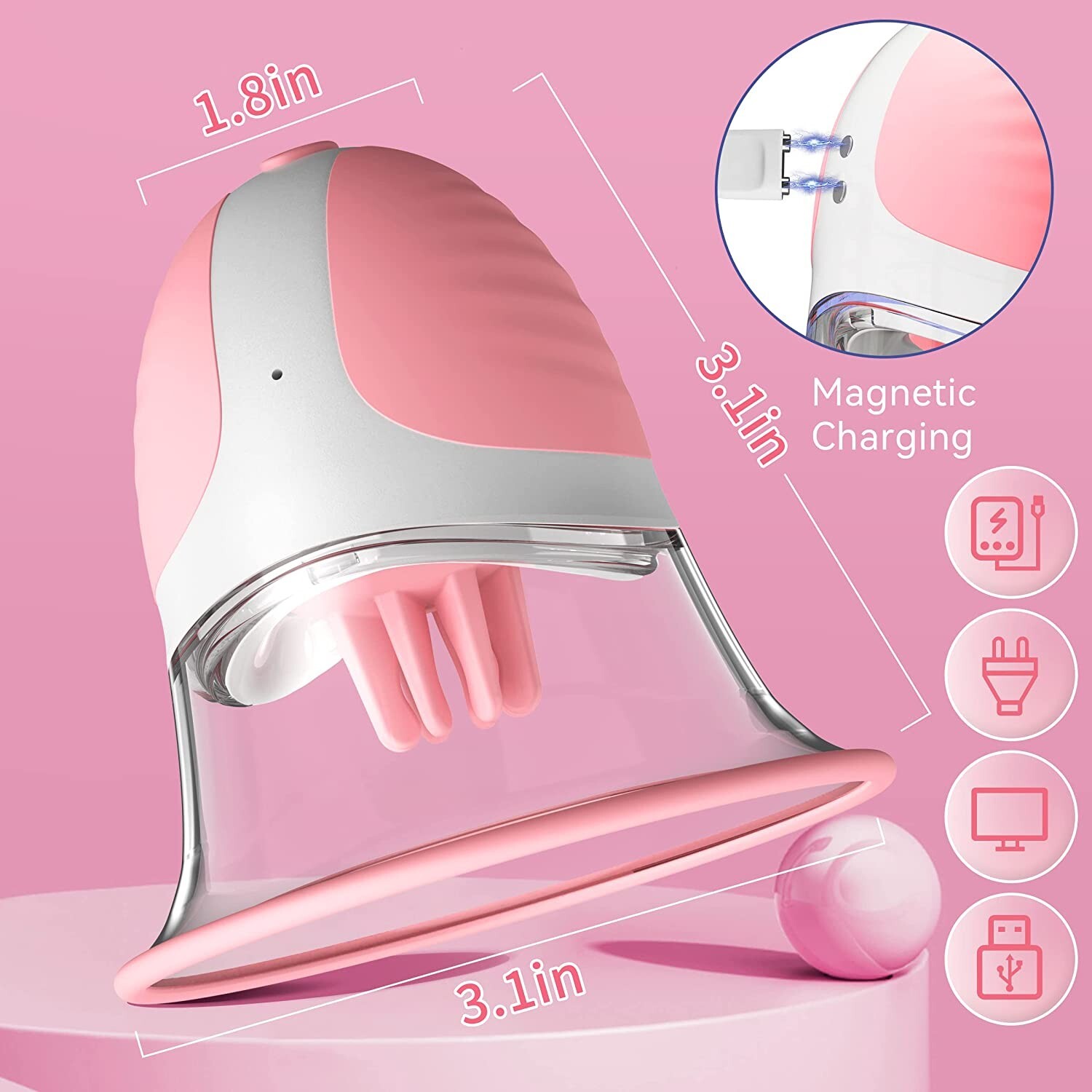 Vacuum Breast Enhancer Sucker Enlargement Pump Suction Rotating Nipple Massager