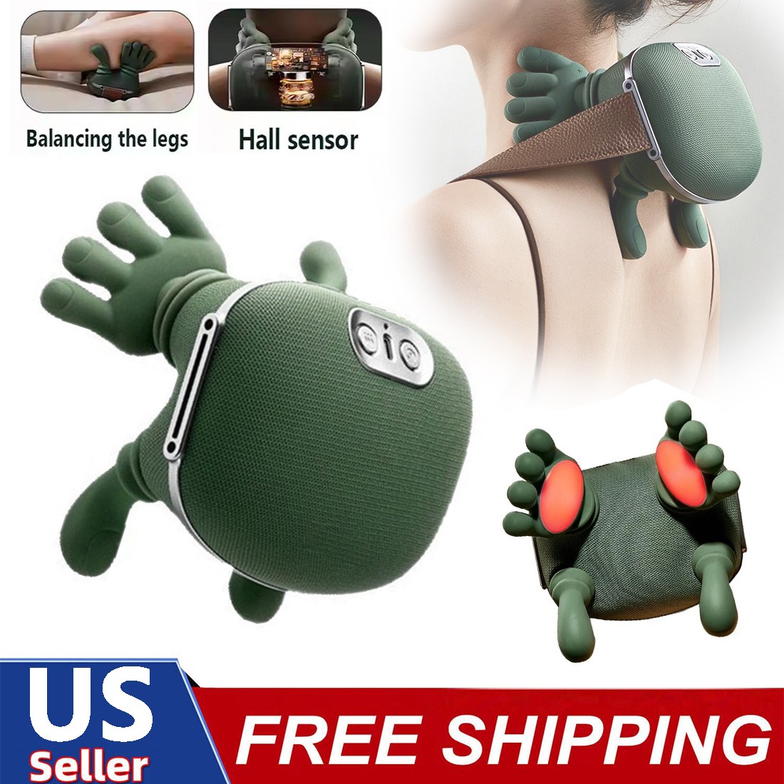 Neck Shoulder Massager with Heat Simulated Human Hand Cervical Trapeziu Massager