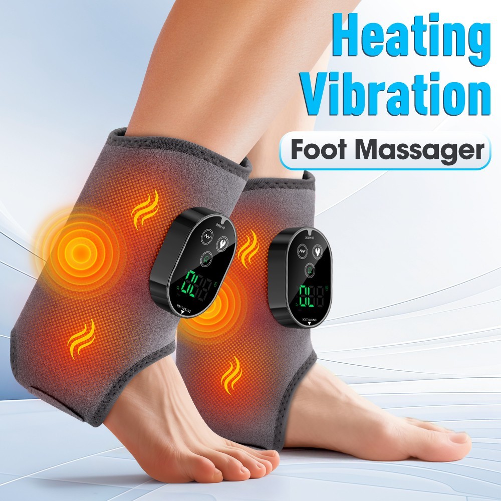 2 Pack 4-in-1 Electric Foot Ankle Massager Pain Relief Heating Vibration Therapy