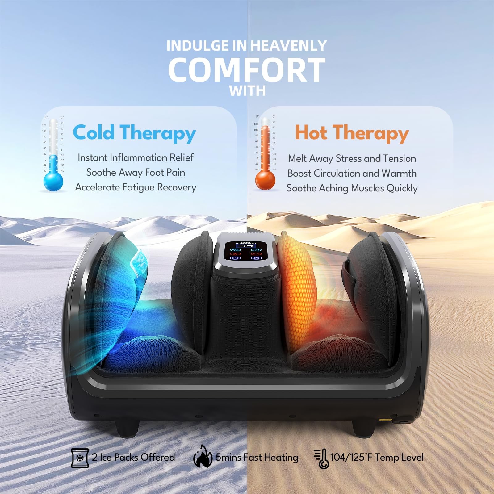 Foot Massager with Heat & Ice Therapy, Shiatsu Foot Massager with Compression…
