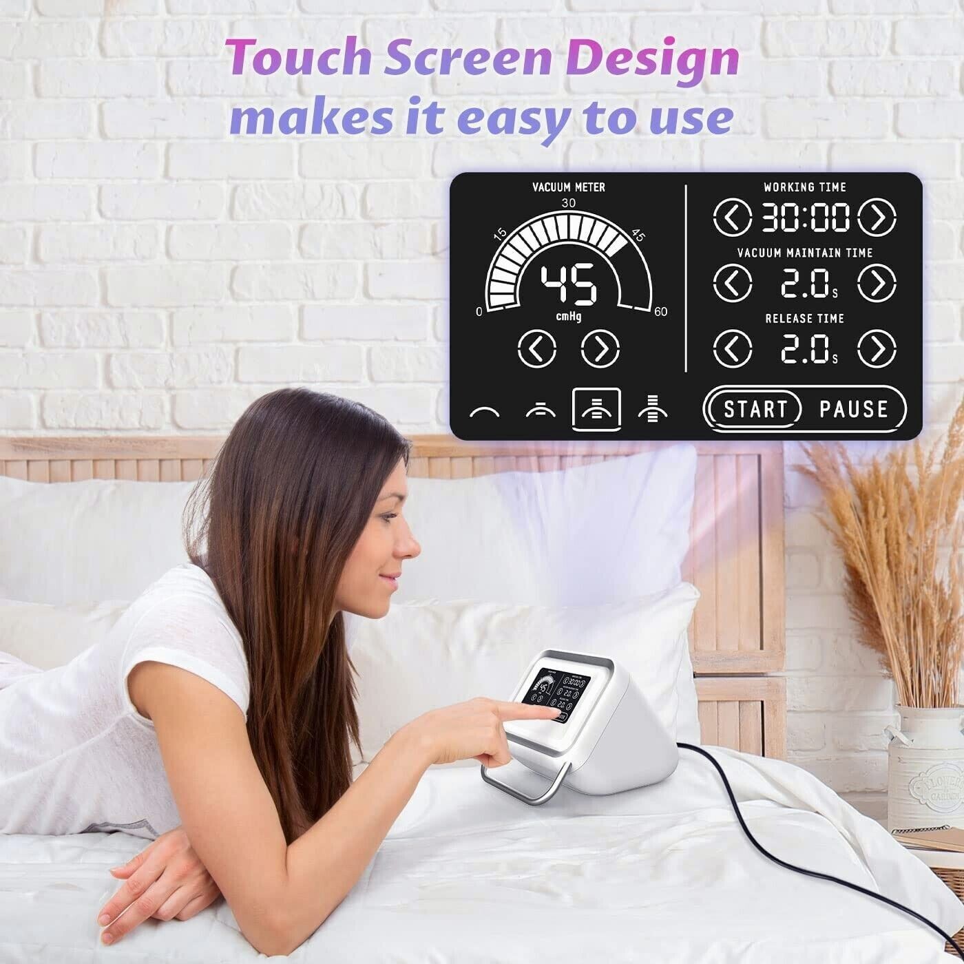 Touch Screen Breast & Butt Lift Body Sculpting Vacuum Therapy Machine 150ML Cups