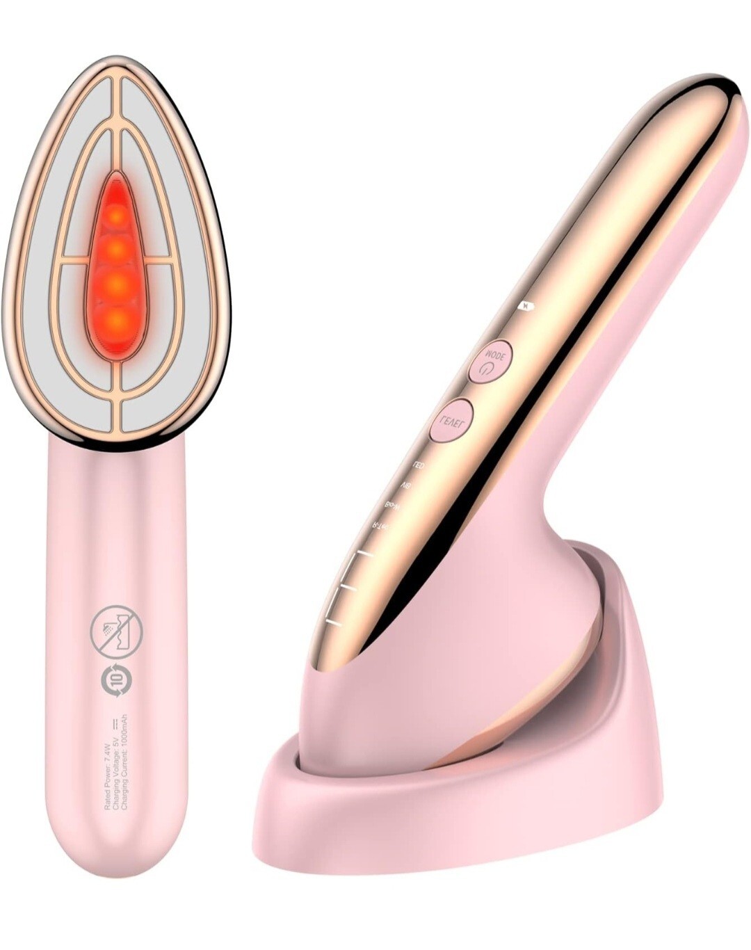 Pink Y Massager Professional Tightening Face and Body Electric Cordless Led