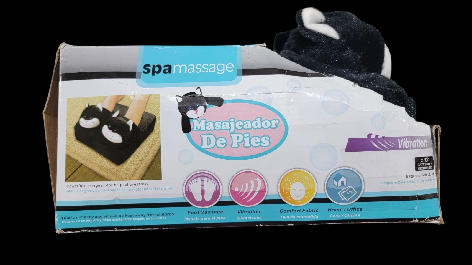 Spa Massage Cat Foot Massager With Vibration & Comfort Fabric For Home/Office Us