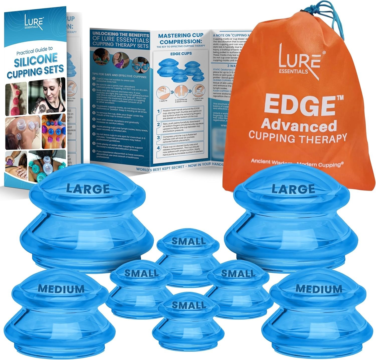 EDGE Silicone Cupping Set, Cupping Kit for Massage Therapy, Long Lasting Cups…