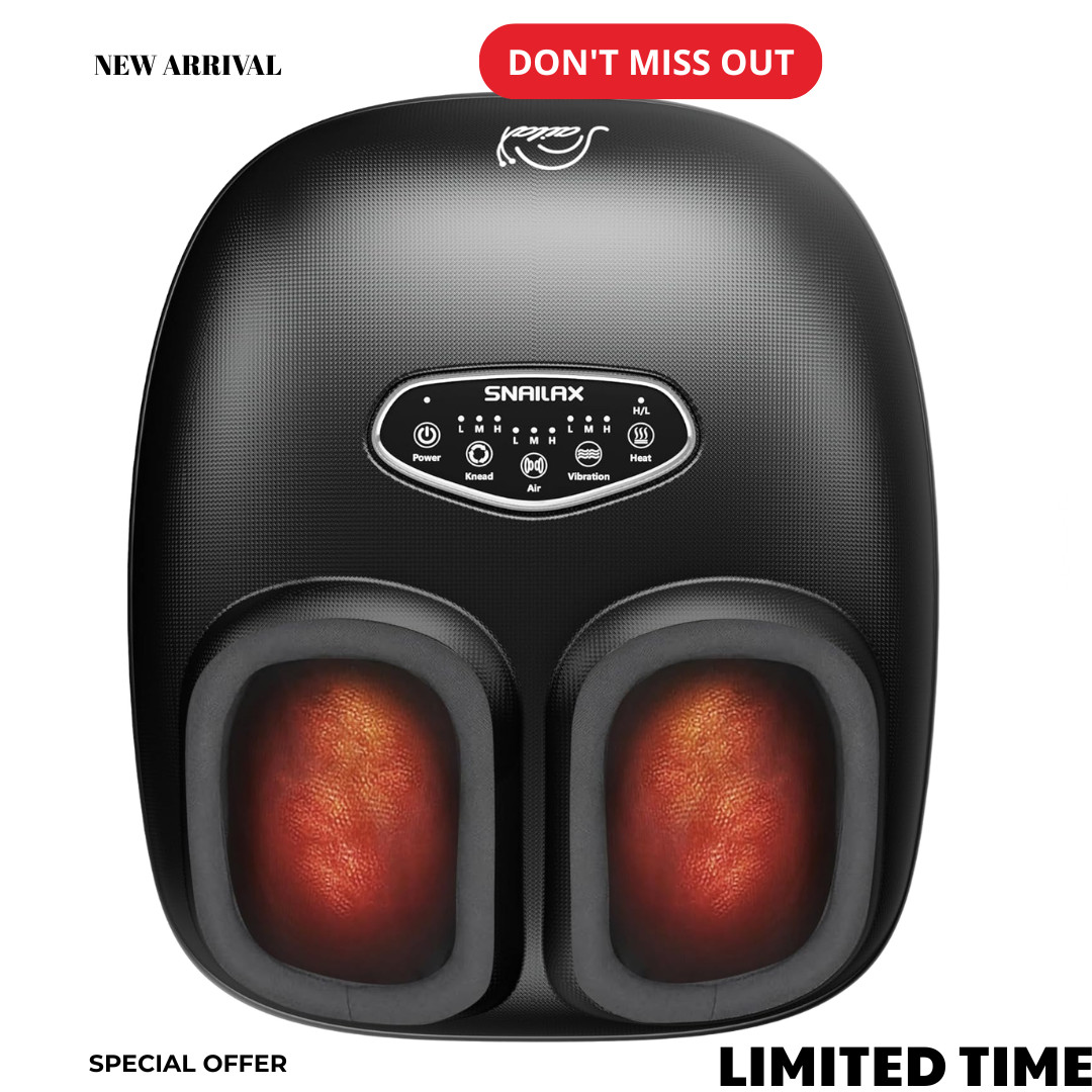 NEW Foot Massager w/ Heat Kneading Compression Size 13