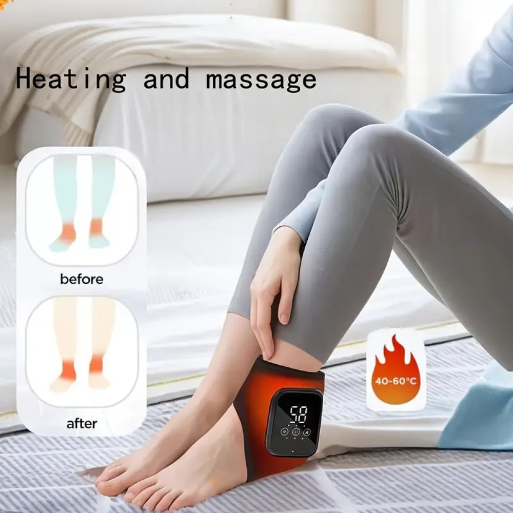 2X Electric Foot Ankle Massager Heating Vibration & Air Compression Pain Relief