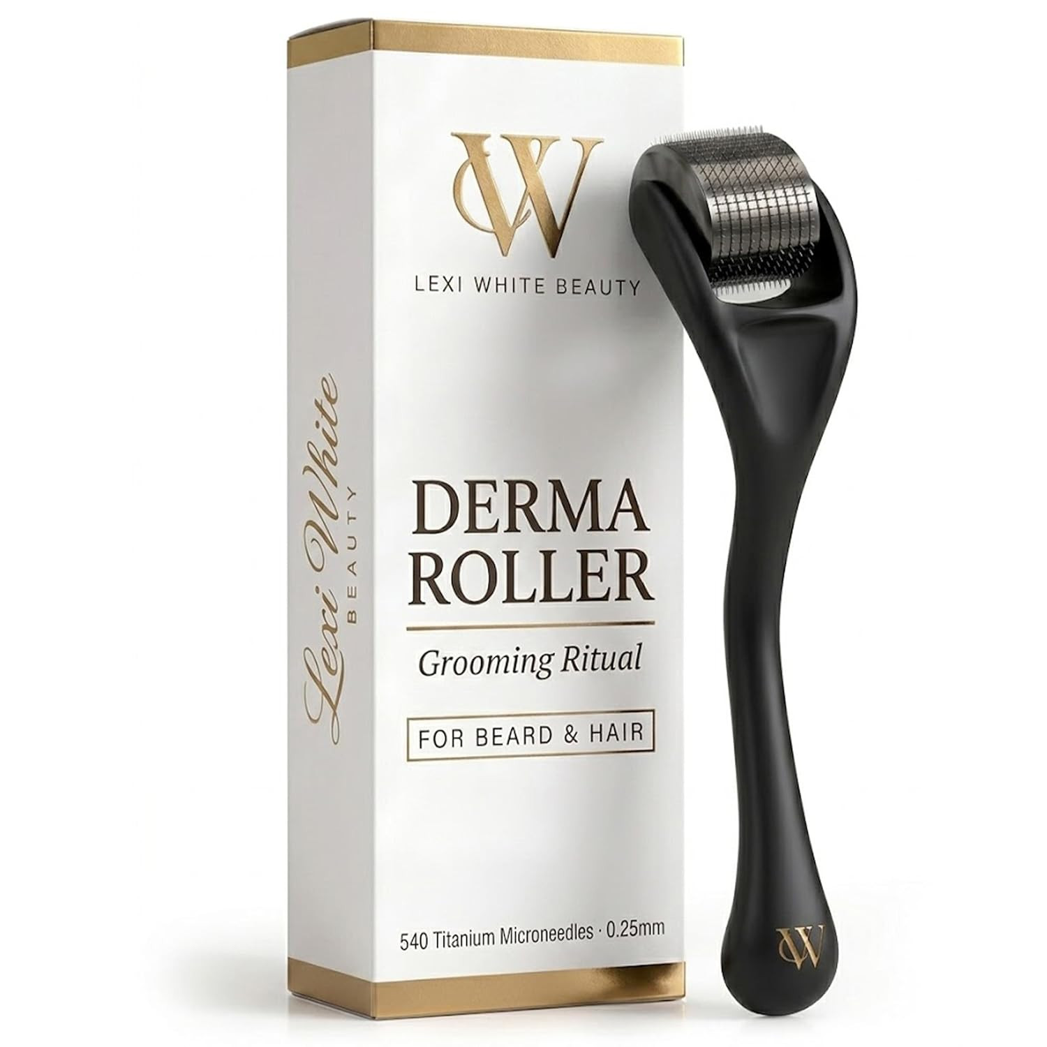 Derma Roller for Beard & Scalp Men – 540 Precision Titanium Microneedle Tool for