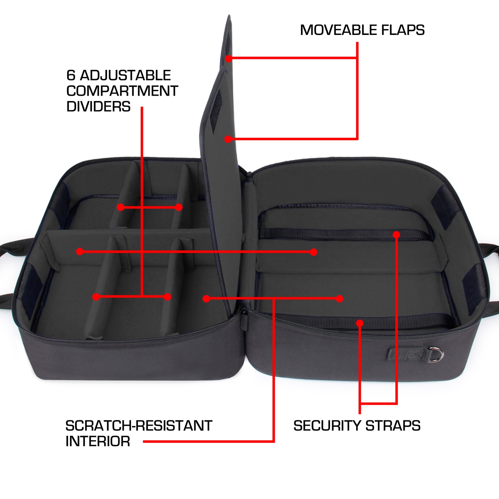 USA Gear Massage Gun Carry Case – Customizable Large Volume Interior – Case Only