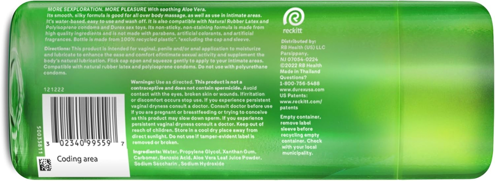 Durex Massage & Play 2 in 1 Lubricant, 6.76 Oz., Soothing Touch with Aloe Vera