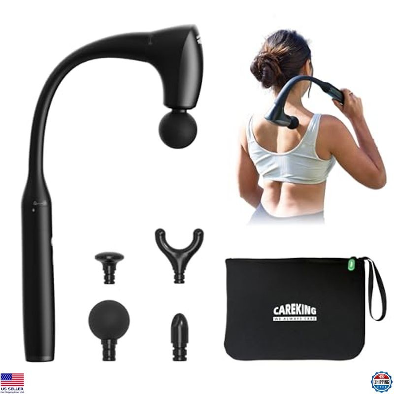 2-in-1 Deep Tissue Massage Gun with Extension Handle for Pain Relief, Handheld