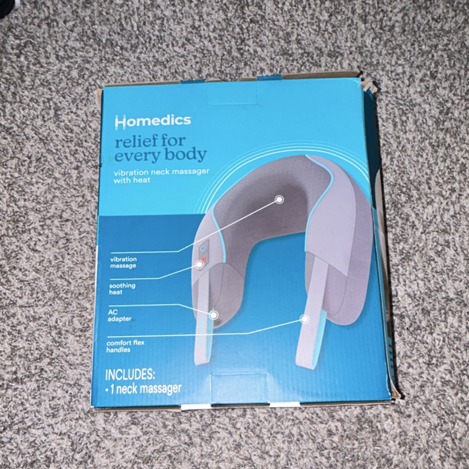 HoMedics Heated Vibration Neck Massager Gray NMSQ-216HJ-GY-2