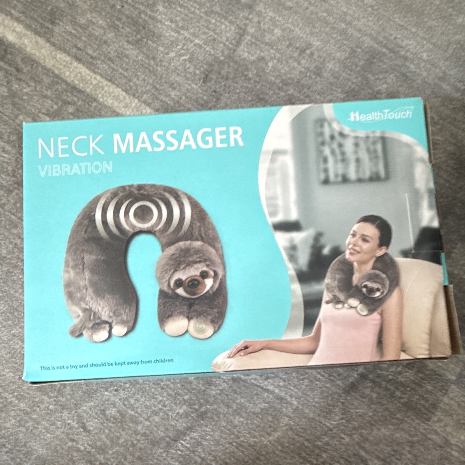 HealthTouch Vibrating Neck Massager for Neck & Shoulder, Gray