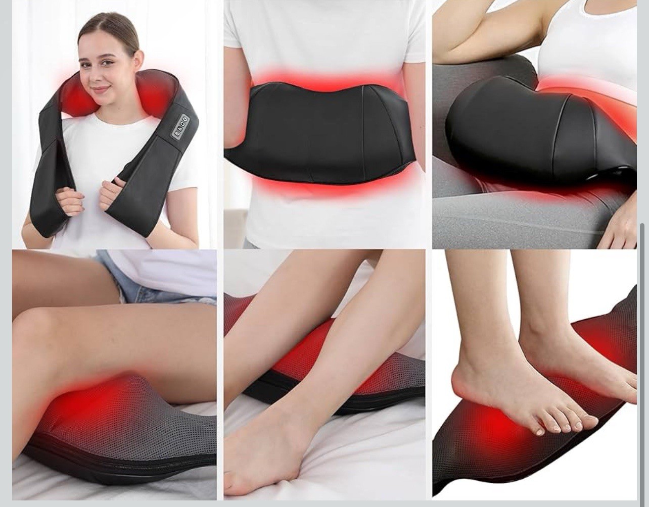 Shiatsu Neck and Back Massager with Heat,Electric Deep Tissue Kneading Neck and