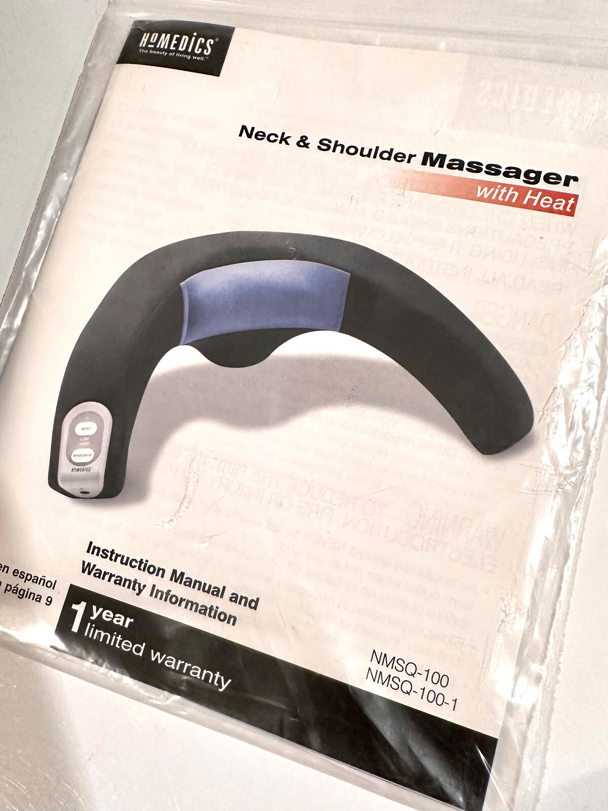 MASSAGER, HOMEDICS NECK & SHOULDER MASSAGER with HEAT 2 Variable Speeds NMSQ-100