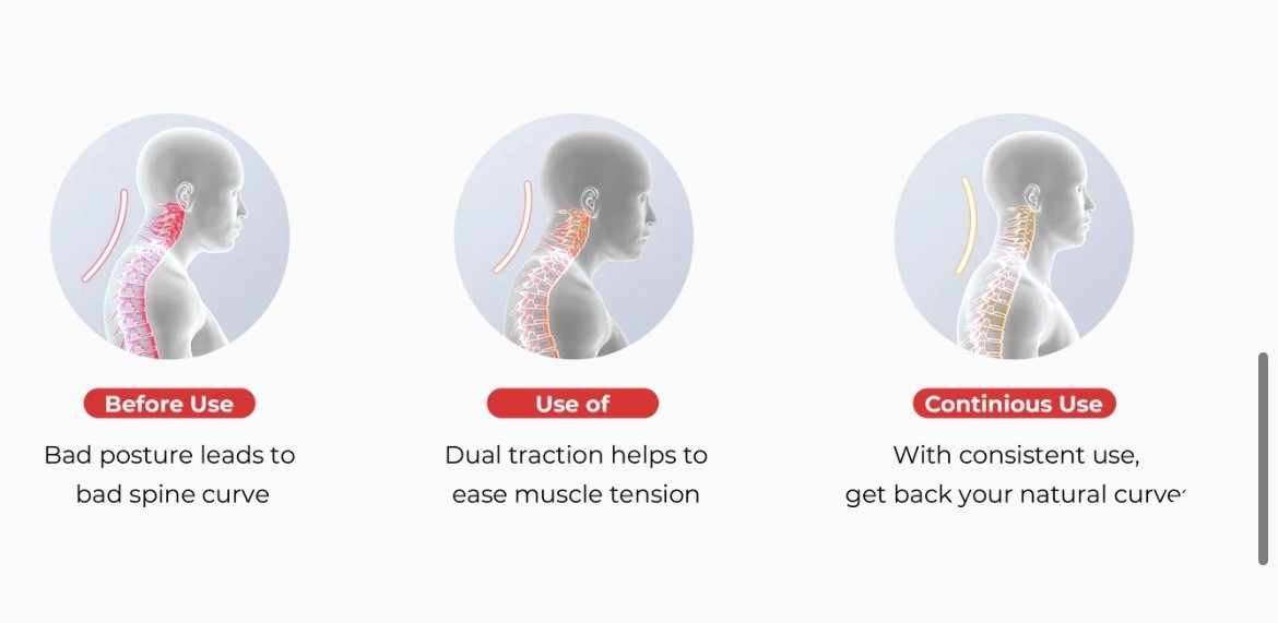 Flikeze NeoNeck Smart Neck Massager Red Light Therapy Heat Traction Device