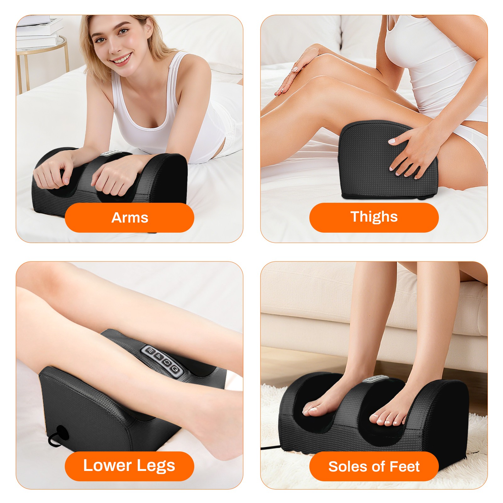Shiatsu Foot and Calf Massager with Heat Shiatsu Deep Kneading For Tired Muscles