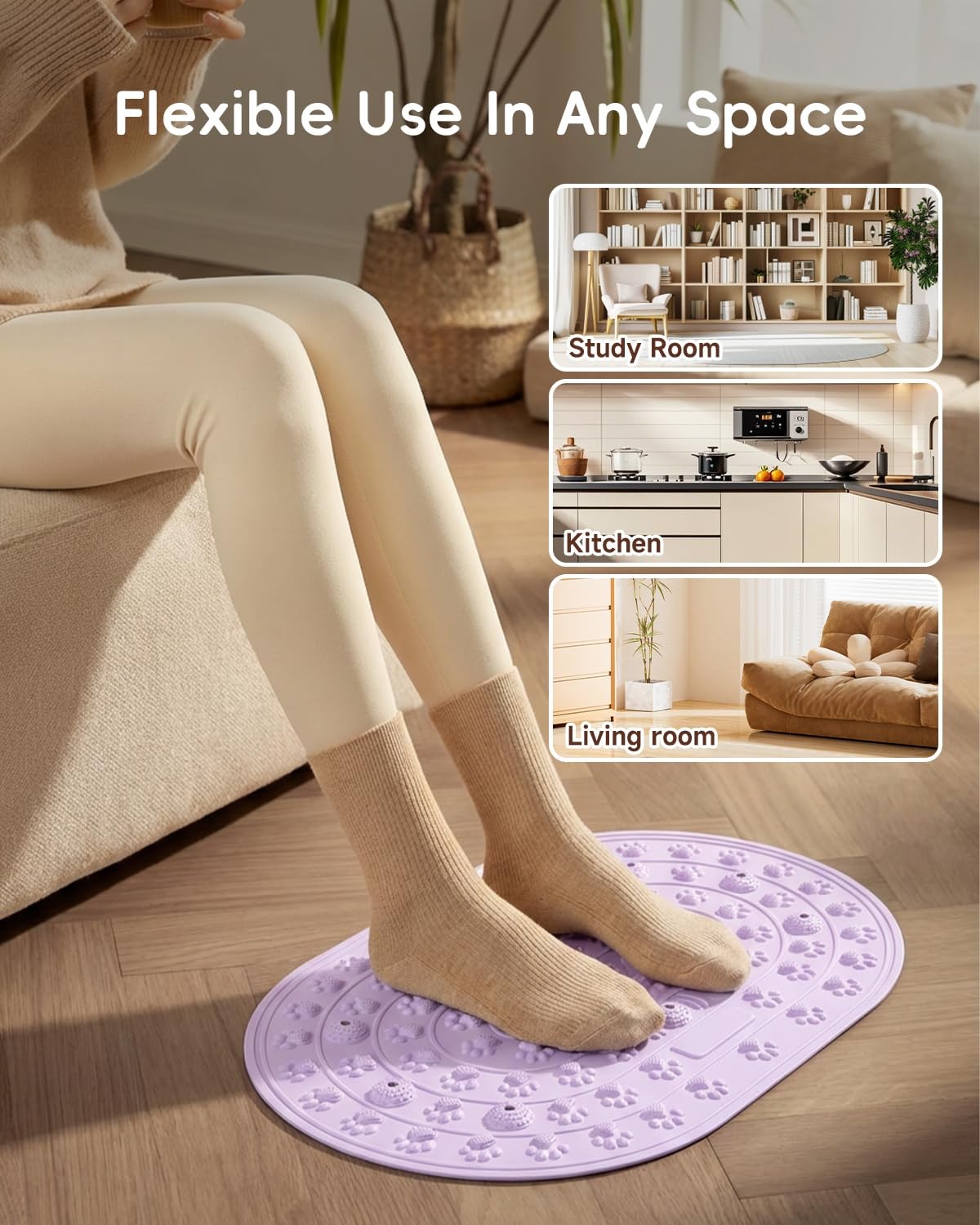 Foot Massage Mat,23 * 15.5IN Cat Paw Pattern Foldable Bathtub Mat Non-Slip Ac…