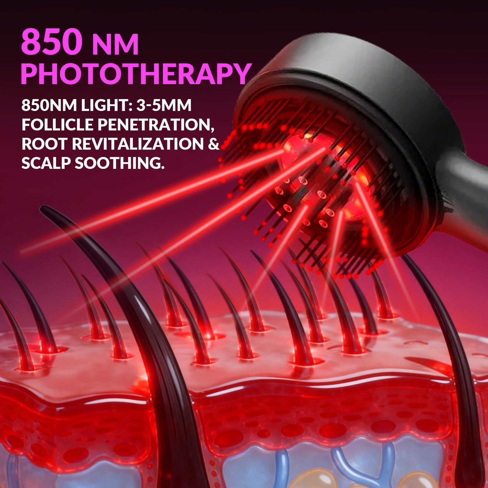 Electric Scalp Massager Red Light-scalp massager with red light therapy with …