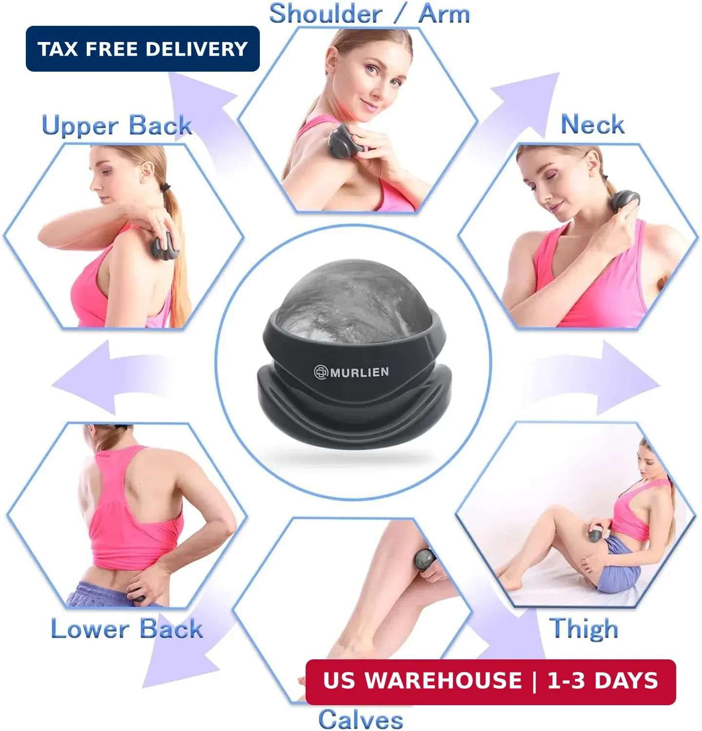 Massage Roller Ball, Tight and Sore Muscles Relief, Manual Massager, Alleviating