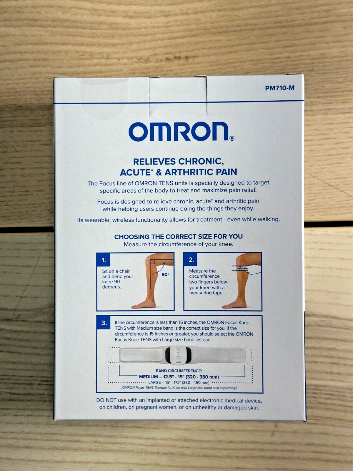 NEW! Omron Focus TENS Therapy for Knee Unit Wireless Muscle Stimulator Medium