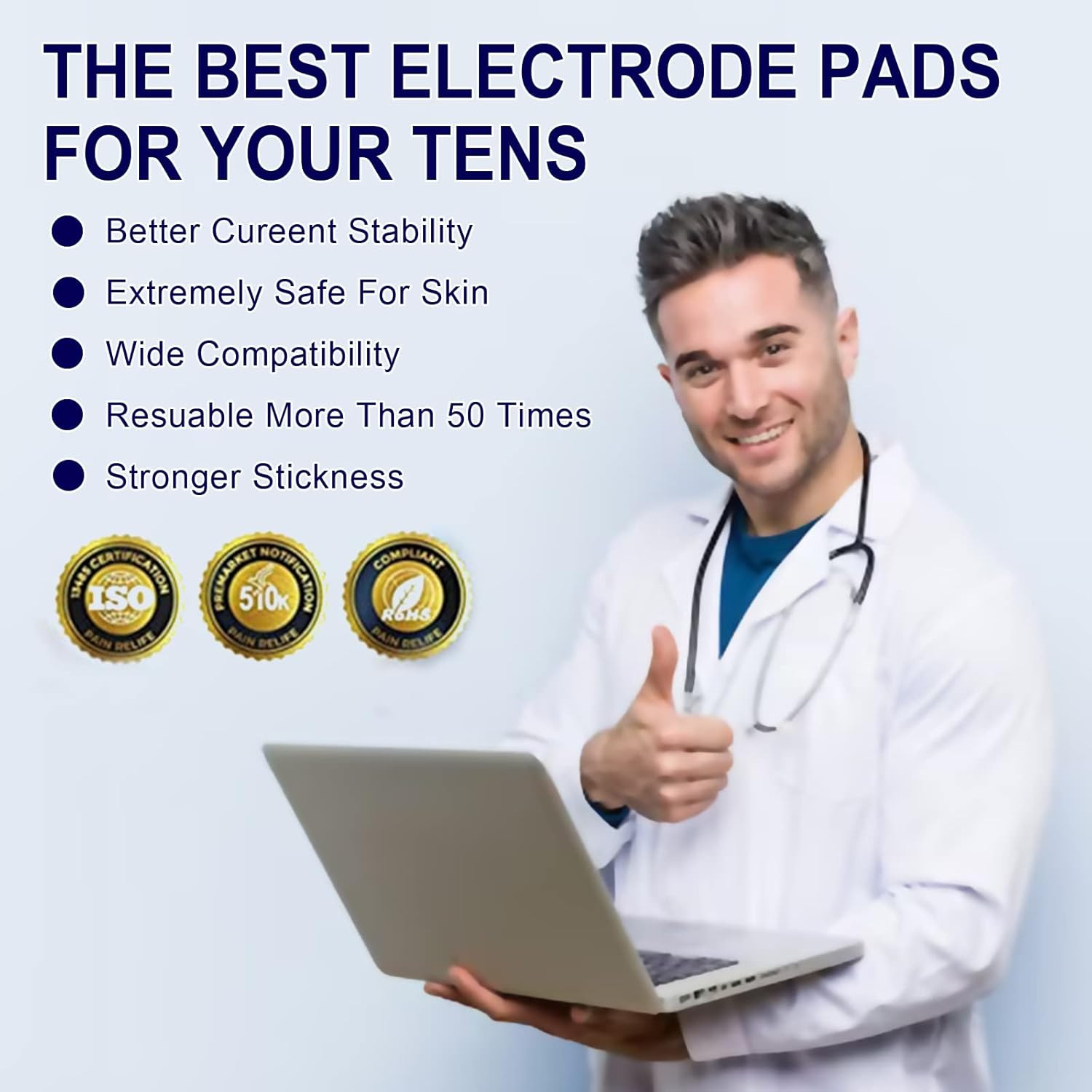 40 TENS Electrode Pads EMS Replacement Unit 7000 3000 2×2 Muscle Stimulator BULK