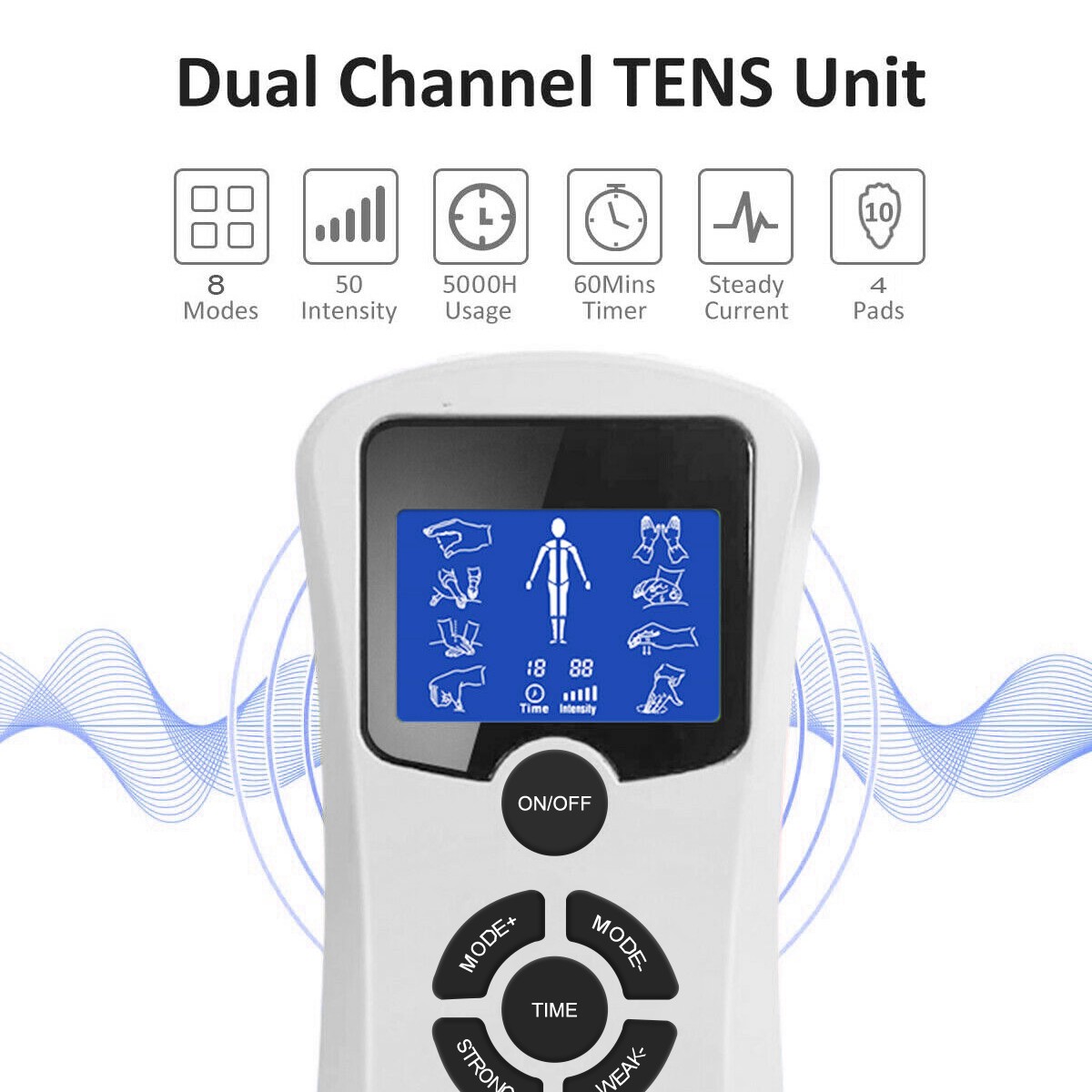 TENS Muscle Stimulator EMS Dual Channel KNEADING&SHIATSU Therapy Pain Relief