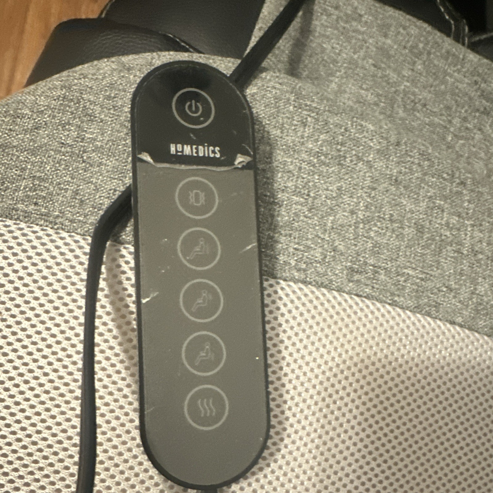 HoMedics Shiatsu Back Massage Cushion w/ Heat & Remote, Gray Silver